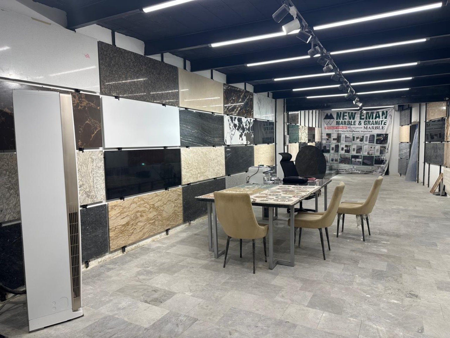 View into the New Eman stone showroom