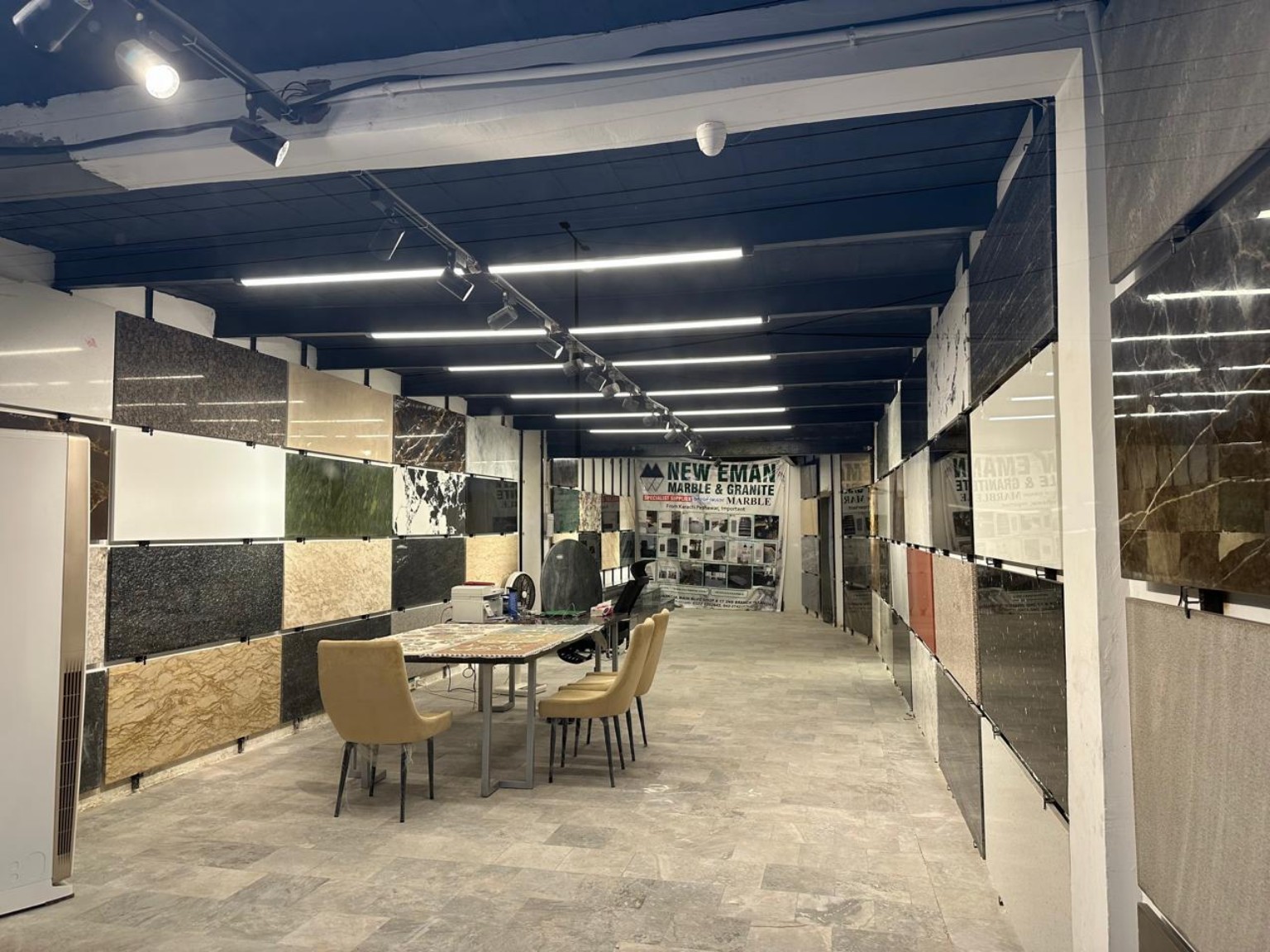Full view of New Eman material showroom